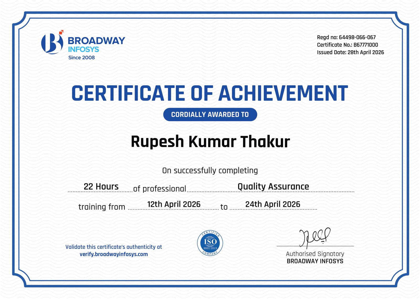 Quality Assurance Certification Training