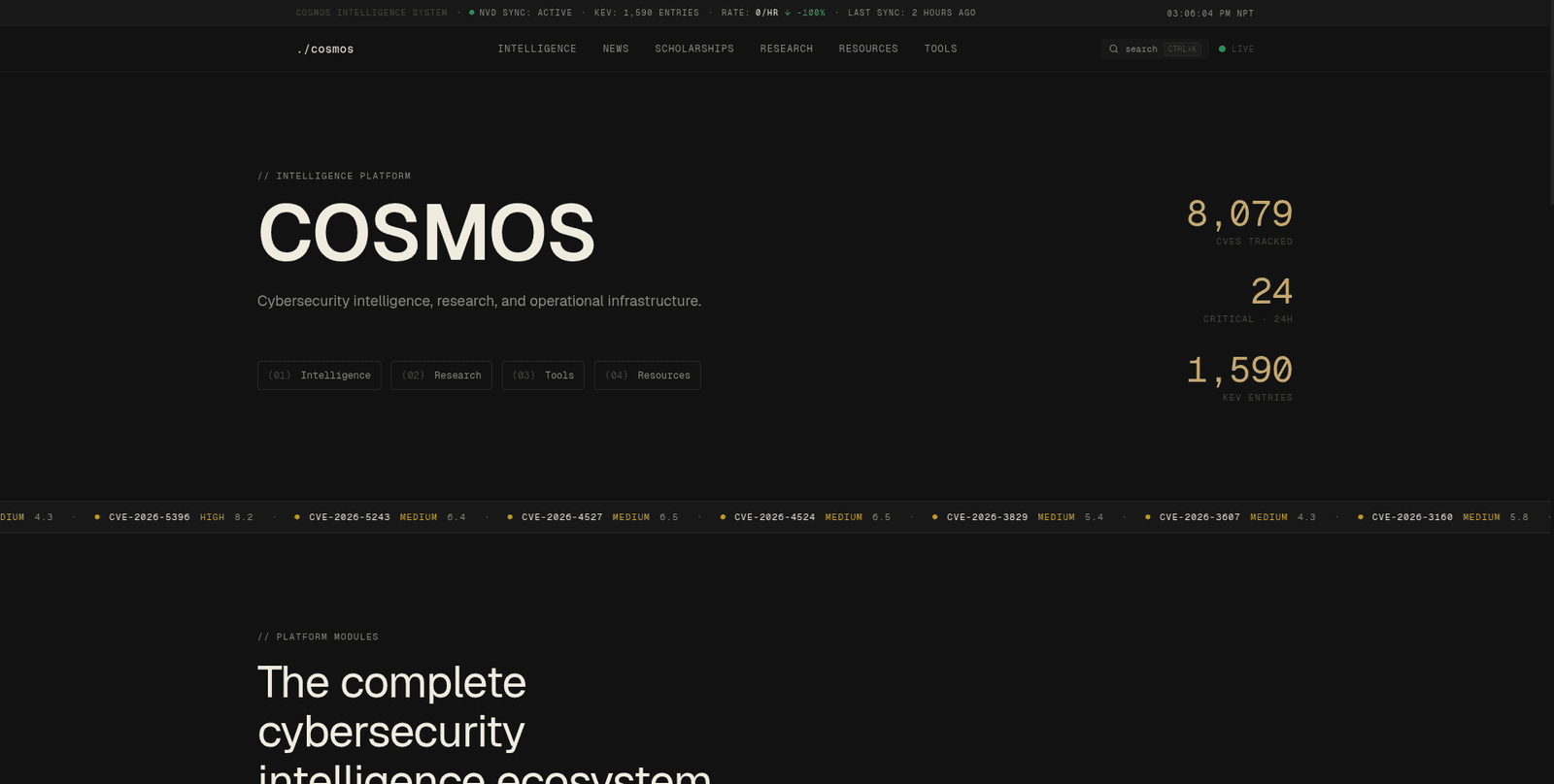 COSMOS Platform Launch